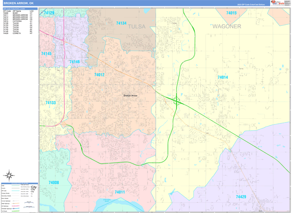 Broken Arrow Wall Map